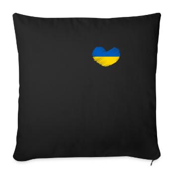Ukraine Coeur Ukrajina Pays Ukrainien Ukrainien Amusant - Housse de coussin décorative 45 x 45 cm - noir - Devant