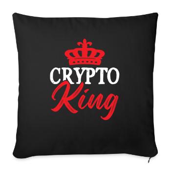 bitcoin crypto king - Sofa pillowcase 17,3'' x 17,3'' (45 x 45 cm) - black - Front