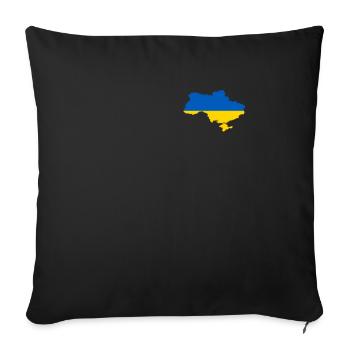 Carte Ukraine Ukraine Ukrainien Ukrainien Amusant - Housse de coussin décorative 45 x 45 cm - noir - Devant
