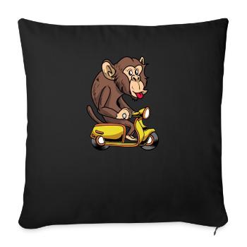 Scooter scooter mobylette scooter - Housse de coussin décorative 45 x 45 cm - noir - Devant