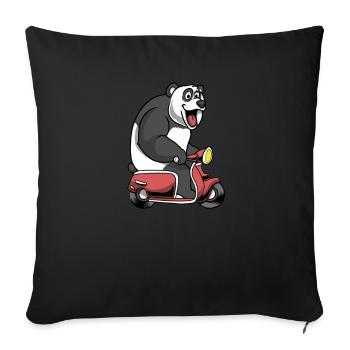 Scooter scooter mobylette scooter - Housse de coussin décorative 45 x 45 cm - noir - Devant