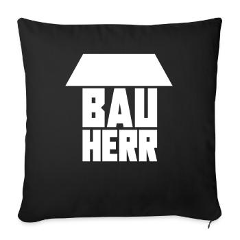 Bauherr - Sofakissenbezug 45 x 45 cm - Schwarz - Vorne
