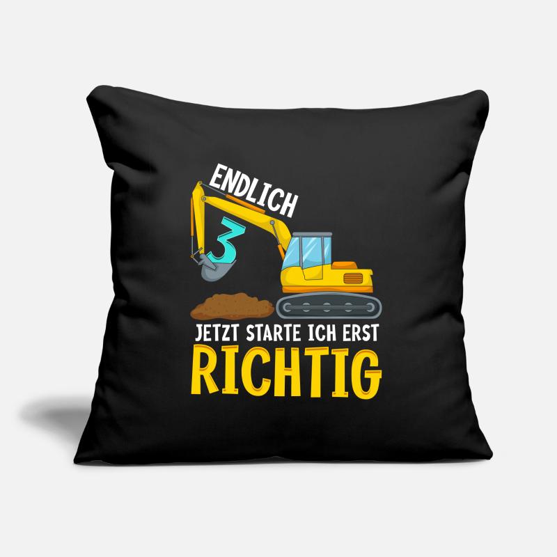 3. Geburtstag Bagger deko ich bin Endlich 3 Jahre Sofakissenbezug 45 x 45 cm