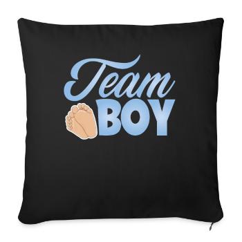 Pink Or Blue Gender Reveal Baby Party Team Boy - Housse de coussin décorative 45 x 45 cm - noir - Devant