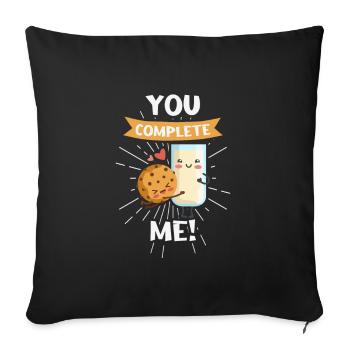 You complete me, cookies and milk - Sofa pillowcase 17,3'' x 17,3'' (45 x 45 cm) - black - Front