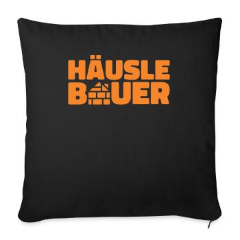 Bauherr - Sofakissenbezug 45 x 45 cm - Schwarz - Vorne