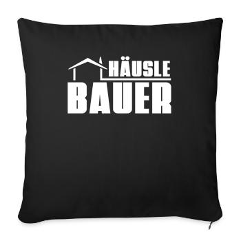 Bauherr - Sofakissenbezug 45 x 45 cm - Schwarz - Vorne