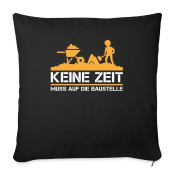 Bauherr - Sofakissenbezug 45 x 45 cm - Schwarz - Vorne