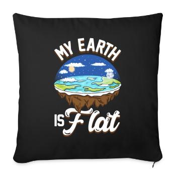 flat earth global lockdown the conspiracy - Sofa pillowcase 17,3'' x 17,3'' (45 x 45 cm) - black - Front