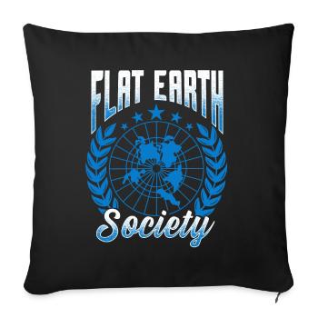 flat earth global lockdown the conspiracy - Sofa pillowcase 17,3'' x 17,3'' (45 x 45 cm) - black - Front