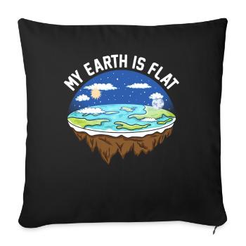 flat earth global lockdown the conspiracy - Sofa pillowcase 17,3'' x 17,3'' (45 x 45 cm) - black - Front