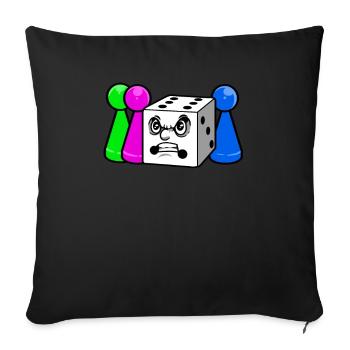 board game - Sofa pillowcase 17,3'' x 17,3'' (45 x 45 cm) - black - Front