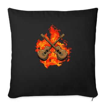 Guitare électrique guitare - Housse de coussin décorative 45 x 45 cm - noir - Devant