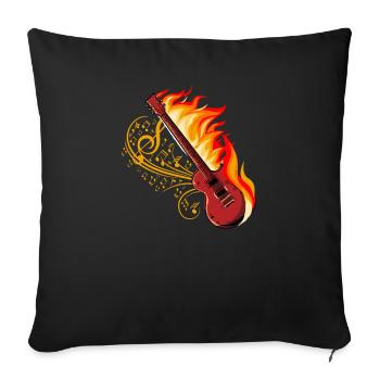 Guitare électrique guitare - Housse de coussin décorative 45 x 45 cm - noir - Devant