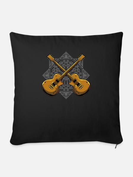 E-Gitarre Elektrogitarre Gitarrist Gitarre - Sofakissenbezug 45 x 45 cm - Schwarz