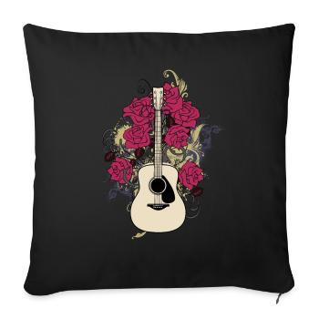 Guitare occidentale Guitare guitare guitare acoustique - Housse de coussin décorative 45 x 45 cm - noir - Devant