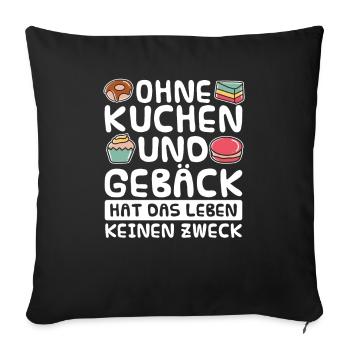Bäcker Backen Konditor - Sofakissenbezug 45 x 45 cm - Schwarz - Vorne