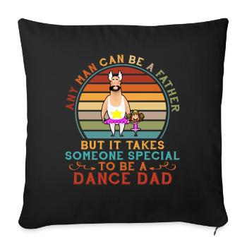Funny Dance Dad Vintage Ballet Dad and Girl - Housse de coussin décorative 45 x 45 cm - noir - Devant