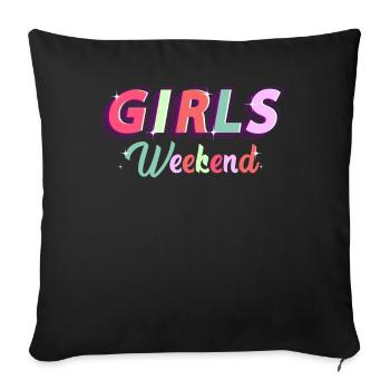 girls trip shirt girls weekend bachlorette - Sofa pillowcase 17,3'' x 17,3'' (45 x 45 cm) - black - Front
