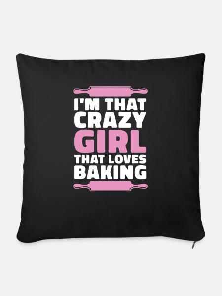 Bäcker Backen Konditor - Sofakissenbezug 45 x 45 cm - Schwarz
