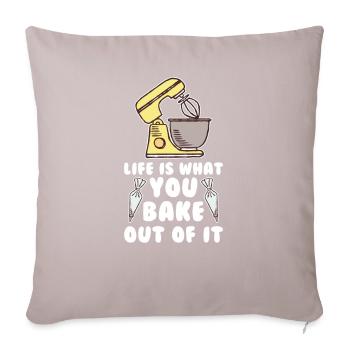 Boulangerie pâtisserie pâtissier - Housse de coussin décorative 45 x 45 cm - taupe clair - Devant