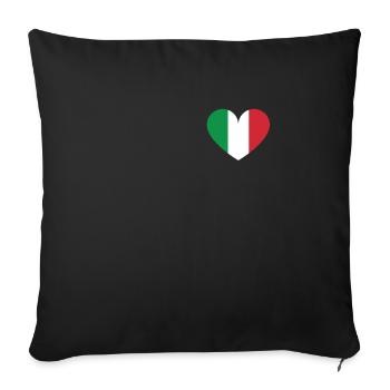 Italy Flag Country Italia Italians Heart Flag - Sofa pillowcase 17,3'' x 17,3'' (45 x 45 cm) - black - Front