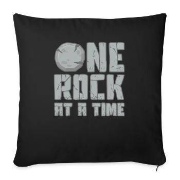 Geologist stones stone collector petrology - Sofa pillowcase 17,3'' x 17,3'' (45 x 45 cm) - black - Front