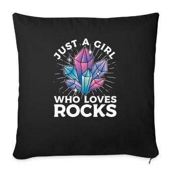 Geologist stones stone collector petrology - Sofa pillowcase 17,3'' x 17,3'' (45 x 45 cm) - black - Front