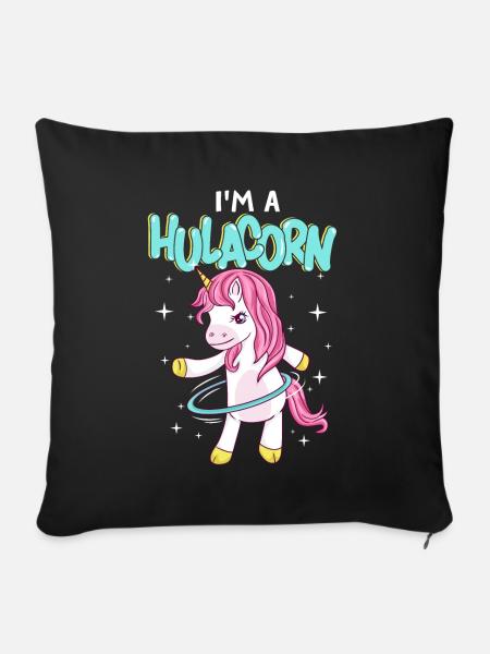 I´m a Hulacorn Gymnastik Hula - Sofakissenbezug 45 x 45 cm - Schwarz