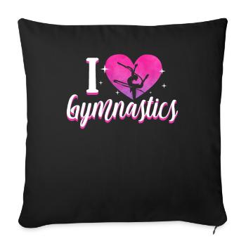 i love gymnastics clothes - Sofa pillowcase 17,3'' x 17,3'' (45 x 45 cm) - black - Front