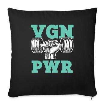 vegan power - Sofa pillowcase 17,3'' x 17,3'' (45 x 45 cm) - black - Front