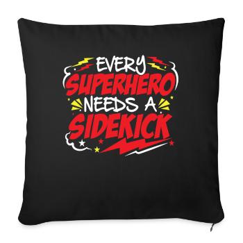 Superhero Dad and Sidekicks Matching - Housse de coussin décorative 45 x 45 cm - noir - Devant