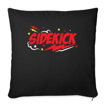 Superhero Dad and Sidekicks Matching - Housse de coussin décorative 45 x 45 cm - noir - Devant