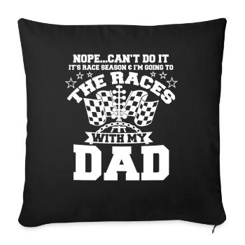 Course avec mon père - Housse de coussin décorative 45 x 45 cm - noir - Devant