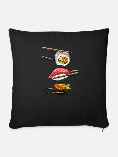 Sushi - Sofakissenbezug 45 x 45 cm - Schwarz