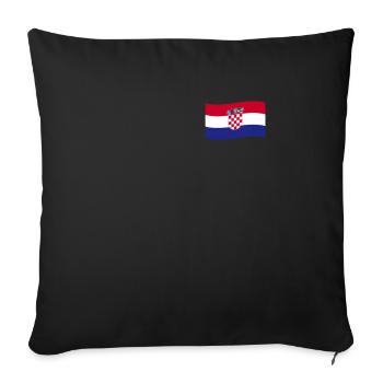 Croatie Drapeau Hrvatska Pays Croatia Kroate Déco - Housse de coussin décorative 45 x 45 cm - noir - Devant