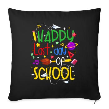Happy Last Day of School Class of 2021 - Housse de coussin décorative 45 x 45 cm - noir - Devant