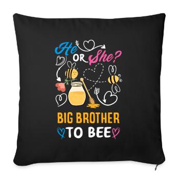 Pink Or Blue Gender Reveal Baby Party Frère - Housse de coussin décorative 45 x 45 cm - noir - Devant