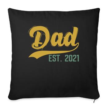 Dad Est 2021 Step Dad Established 2021 - Sofa pillowcase 17,3'' x 17,3'' (45 x 45 cm) - black - Front