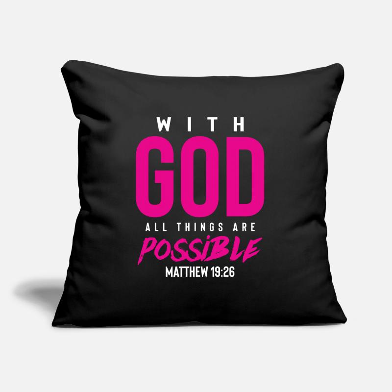 everything is possible with God Sofa pillowcase 17,3'' x 17,3'' (45 x 45 cm)