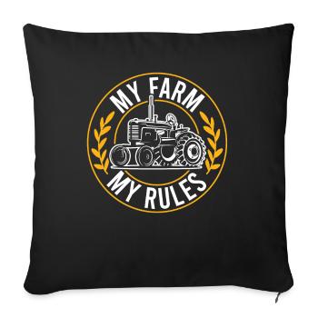 mon farm mes règles - Housse de coussin décorative 45 x 45 cm - noir - Devant