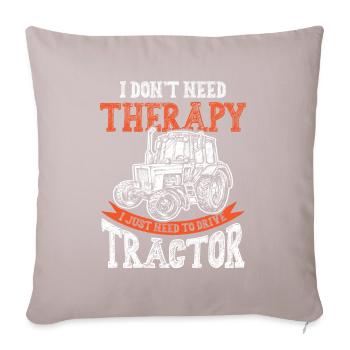therapie farmer tracteur - Housse de coussin décorative 45 x 45 cm - taupe clair - Devant