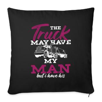 Truck trucker man - Sofa pillowcase 17,3'' x 17,3'' (45 x 45 cm) - black - Front