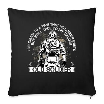 Old Soldier Army Soldier - Sofa pillowcase 17,3'' x 17,3'' (45 x 45 cm) - black - Front