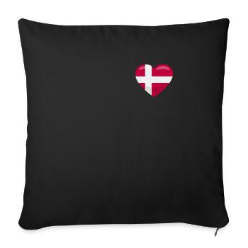 Dänemark Herz Dänische Flagge Danmark Denmark - Sofakissenbezug 45 x 45 cm - Schwarz - Vorne