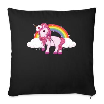 cute fun unicorn school nurse - Sofakissenbezug 45 x 45 cm - Schwarz - Vorne