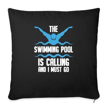 Schwimmen Schwimmer - Sofakissenbezug 45 x 45 cm - Schwarz - Vorne