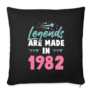 legends 1982 birthday - Sofa pillowcase 17,3'' x 17,3'' (45 x 45 cm) - black - Front