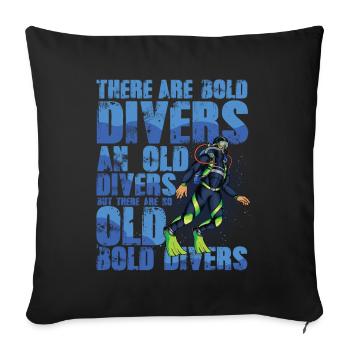 Bold and Old Divers - Sofakissenbezug 45 x 45 cm - Schwarz - Vorne