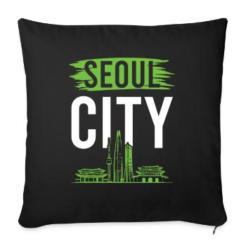 south korea seoul - Sofa pillowcase 17,3'' x 17,3'' (45 x 45 cm) - black - Front